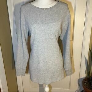 Vintage Women's Grey Long Sleeve Thermal Knit Waffle Knit Pajama Top Size 4X